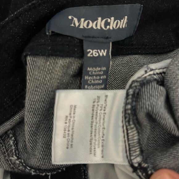 ModCloth NWT Jeans Women SZ 26 Blue Zipper Fly High Rise Dark Wash Skinny Denim - Picture 7 of 7